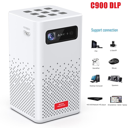 

Mini Portable Projector 150 ANSI Lumen,Pico Projector Support 4k USB HDMI 1080P.Wireless DLP Projector for iPhone, Android Phone Projector for Keystone Correction Home Theater TV Stick HDMI USB AV