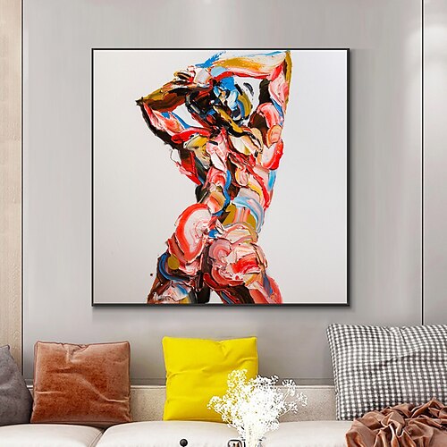 

Handmade Oil Painting Canvas Wall Art Decoration Abstract Figure Thick Oil Knife Painting for Home Decor Rolled Frameless Unstretched Painting