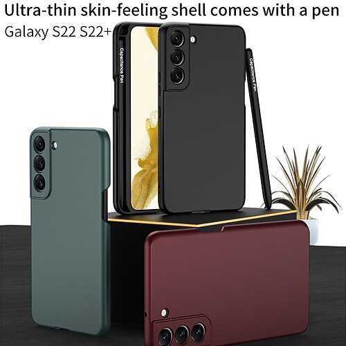 

Phone Case For Samsung Galaxy Classic Series S22 S22 Plus S22 Ultra S21 Ultra Plus Pencil Holder Full Body Protective Dustproof Solid Colored TPU PC