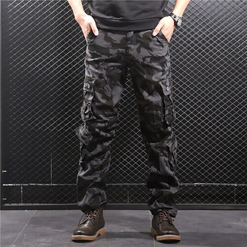 

Men's Cargo Pants Trousers Multi Pocket Straight Leg Solid Color Comfort Breathable Full Length Casual Daily Going out Sports Stylish ArmyGreen Grass Green Inelastic