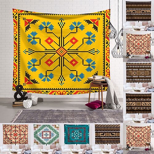 

Nordic Knitting Pattern Wall Tapestry Art Decor Blanket Curtain Hanging Home Bedroom Living Room Decoration Polyester