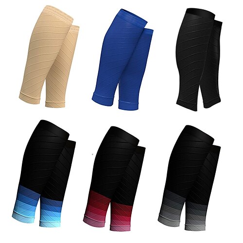 

Compression Socks 1 Pair Men's Women's Socks Compression Socks Breathable Sweat wicking Comfortable Gym Workout Basketball Running Active Training Jogging Sports Color Block Nylon Khaki Dark Blue Red