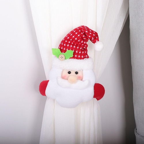 

decorações de natal boneco de neve criativo abraço cortina de papai noel fivela de cortina cortina de alce corda amarrada fivela de janela