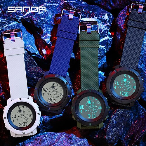 

SANDA LED Digital Electronic Wristwatches For Men 5Bar Waterproof Male Women Sport Watch Alarm Clock Relgio Masculino 2128