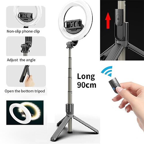 

L07 35 Inch Selfie Stick Bluetooth Ring Light Professional Tripod Phone Stabilizer For iPhone14 pro 13 Samsung Go Pro Max Camera