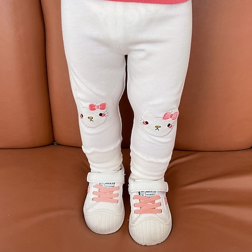 

Toddler Girls' Leggings Cartoon Cute Outdoor Cotton 3-7 Years Winter Black Pink Light Gray / Fall