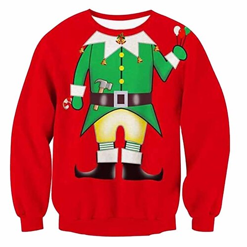 

Kids Boys Ugly Christmas Sweatshirt Pullover Santa Claus Long Sleeve Crewneck Children Top Outdoor Sweatshirt Pullover Fashion Cute Red Winter 7-13 Years