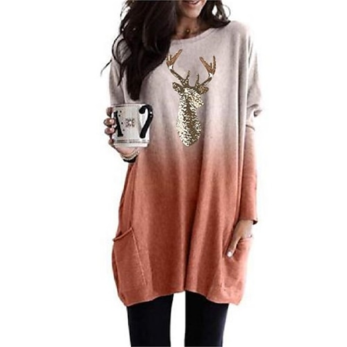 

Reindeer Masquerade Ugly Christmas Sweater / Sweatshirt Women's Christmas Christmas Carnival Masquerade Adults Party Christmas Polyester Top