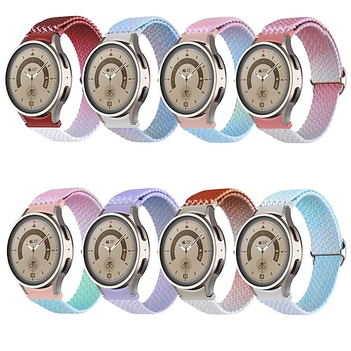 

1 pcs Smart Watch Band for Samsung Galaxy Watch 5 40/44MM Watch 5 Pro 45MM Watch 4 Classic 42/46mm Watch 4 40/44mm Watch 3 41mm Watch 42mm 20mm Nylon Smartwatch Strap Adjustable Breathable Braided
