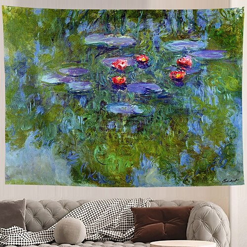 

Famous Monet Painting Wall Tapestry Art Decor Blanket Curtain Hanging Home Bedroom Living Room Decoration Polyester