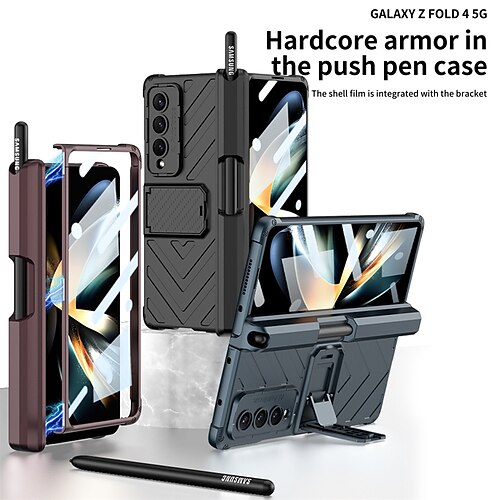 

telefon Etui Til Samsung Galaxy Flip Etui Z Fold 4 Blyantholder Magnetisk Helkropsbeskyttelse Ensfarvet TPU