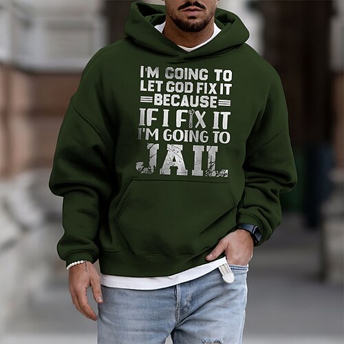 

Men's Pullover Hoodie Sweatshirt Green Black Army Green Gray Hooded Letter Graphic Prints Print Sports & Outdoor Daily Sports Hot Stamping Basic Designer Casual Fall Spring Clothing Apparel Hoodies