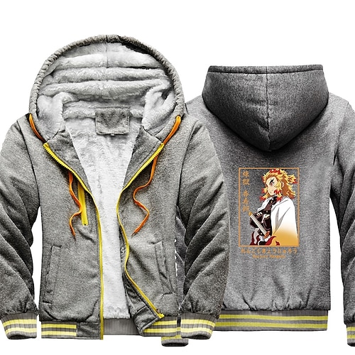 

Inspired by Demon Slayer Rengoku Kyoujurou Cartoon Manga Outerwear Anime Graphic Outerwear For Men's Women's Unisex Adults' Hot Stamping 100% Polyester Casual Daily