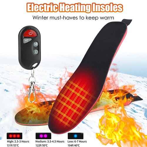 

Electric Heating Insole Foot Protection Rechargeable Three-speed Wireless Remote Control Thermostat Warm Insole Gift for Women Men