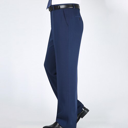 

Men's Dress Pants Trousers Pocket Straight Leg Solid Colored Breathable Soft Office Business Daily Chic & Modern Formal Gray Green Smoky gray Micro-elastic
