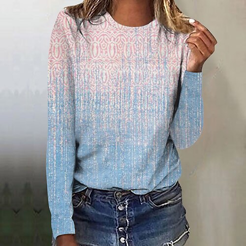 

Women's Sweatshirt Pullover Basic Green Blue Pink Graphic Floral Tie Dye Street Round Neck Long Sleeve S M L XL 2XL