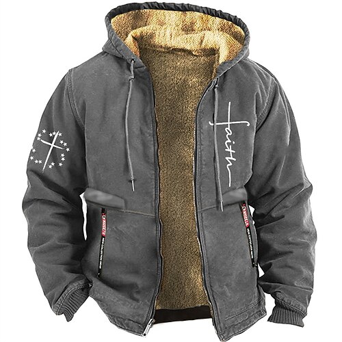 

Men's Hoodie Full Zip Hoodie Blue Brown Gray Hooded Graphic Letter Sports & Outdoor Sports Streetwear Hot Stamping Fleece Basic Casual Thin fleece Winter Clothing Apparel Hoodies Sweatshirts