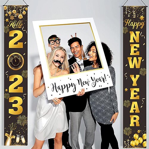 

2023 New Year Oxford Cloth Material Party Banner Door Banner Festival Festive New Year Couplet