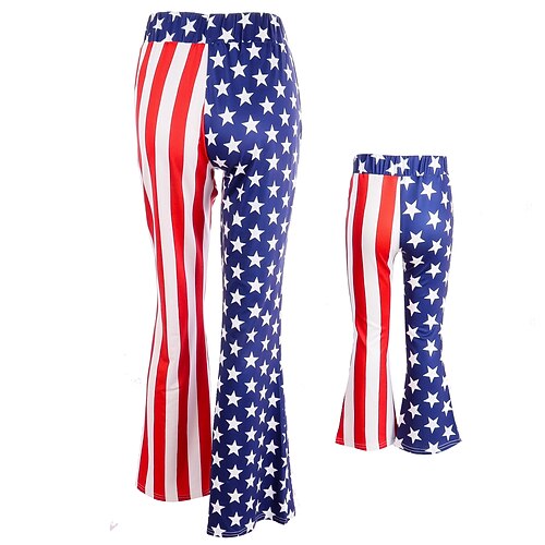 

Mommy and Me American National Day Pants Star Stripe Outdoor Red Daily Matching Outfits