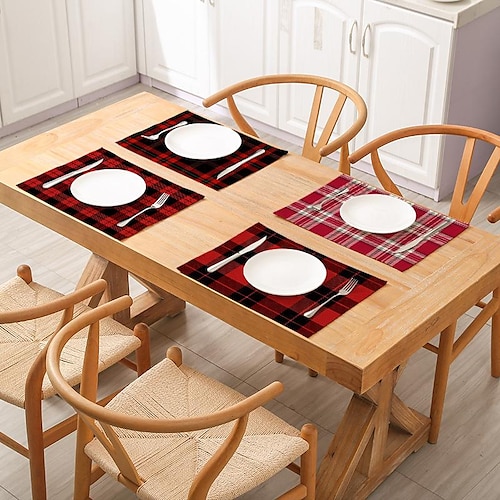

Christmas Placemat Linen Nordic Style Napkin Western Restaurant Tablecloth Single-Layer Insulation Table Mat