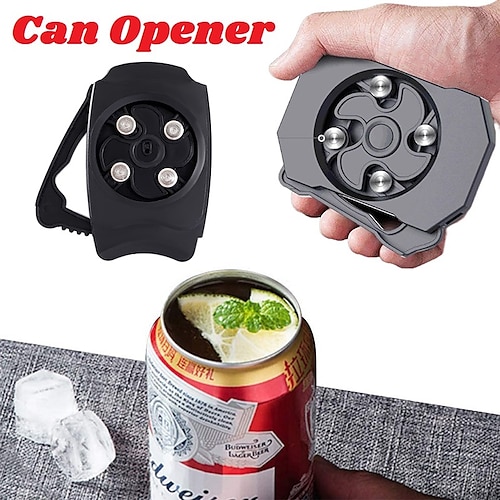 

Beer Can Opener Soda Can Opener Topless Can Opener Handheld Safety Easy Manual Beverage Cans Household Bar Tool Smooth Edge Effortless Rip and Sip Opener