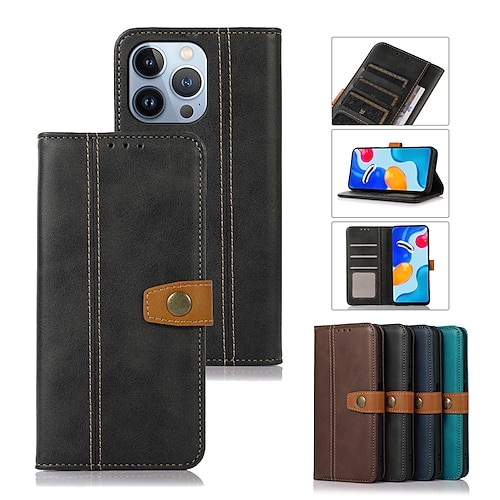 

Phone Case For Apple Wallet Card iPhone 14 Pro Max iPhone 14 Pro iPhone 14 Plus iPhone 14 iPhone 13 Pro Max iPhone 13 iPhone 13 Pro Wallet Leather Card Holder Slots Solid Colored TPU PU Leather