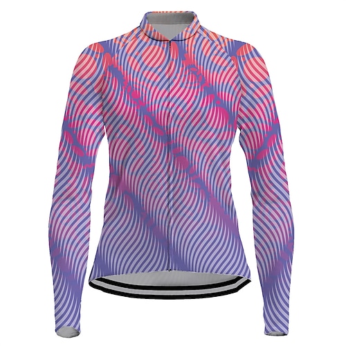 

21Grams Women's Cycling Jersey Long Sleeve Bike Jersey Top with 3 Rear Pockets Mountain Bike MTB Road Bike Cycling Breathable Quick Dry Moisture Wicking Reflective Strips Green Yellow Sky Blue / Gear