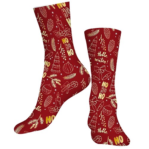 

Fun Christmas Socks Funny Xmas Gifts for Men and Women Novelty Cozy Unisex Crew Cotton Sock