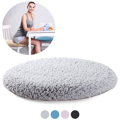 

Classic Velvet Solid Color Cotton Cushion Dense Memory Foam for Hip Round Chair Cushion The Bottom Has Non-slip Particles Home Office Bedroom Home Use Dining Table Chair Cushion