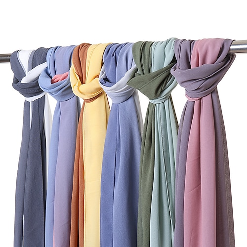 

mote gradient boble chiffon instant hijab kvinner høy kvalitet cover-up sjal wrap hals stjal muslimske capser 18070cm