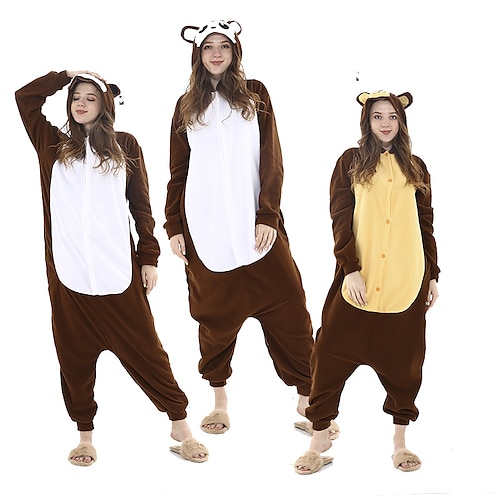 

Adults' Kigurumi Pajamas Nightwear Cartoon Character Onesie Pajamas Flannel Cosplay For Men and Women Carnival Animal Sleepwear Cartoon Festival / Holiday Costumes