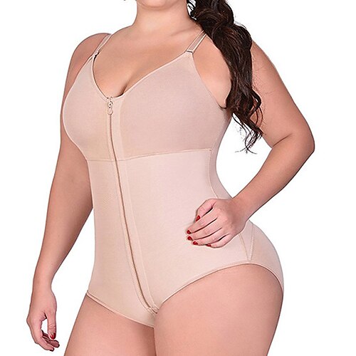

Mulheres Curva Plus Size Fatos de Corpo Frente Única Côr Sólida Sensual Com Alças Outono Inverno Caqui Preto Tamanho grande L XL 2XL 3XL 4XL / Tamanho Grande