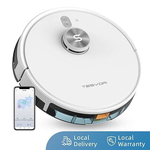 

Tesvor S6 Turbo Robot Vacuum simultaneous vacuuming and wiping no need to manually replace dust box and water tank Laser Navigation 4000Pa suction auto-charging Alexa/App compatible Ideal for cle