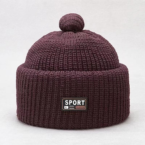 

Damen Hut Wintermützen Schwarz Fuchsie Khaki Outdoor Strasse Alltagskleidung gestrickt Buchstabe Windundurchlässig Komfort Warm