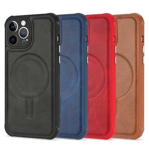 

Phone Case For Apple Back Cover iPhone 14 13 Pro Max 12 11 SE 2022 X XR XS Max 8 7 Support Wireless Charging Compatible with MagSafe Shockproof Solid Colored TPU PU