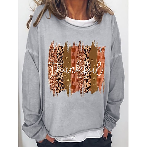 

Women's Pullover Green Purple Light Grey Royal Blue Red Crew Neck Letter Print Casual Daily Hot Stamping Basic Casual Fall Spring Clothing Apparel Hoodies Sweatshirts Loose Fit
