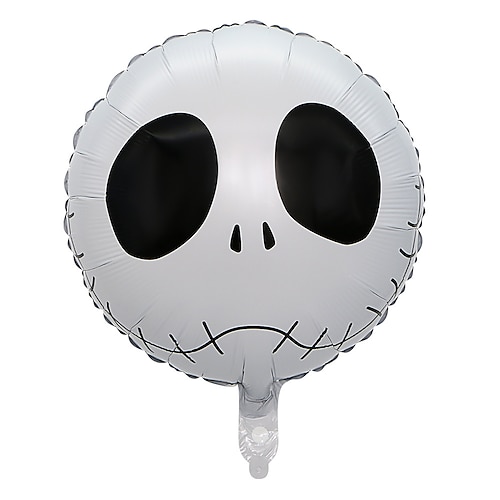 

50pcs 18 inch White Big Eye Skull Ball Skull Ghost Head Aluminum Film Balloon Halloween Party Decoration