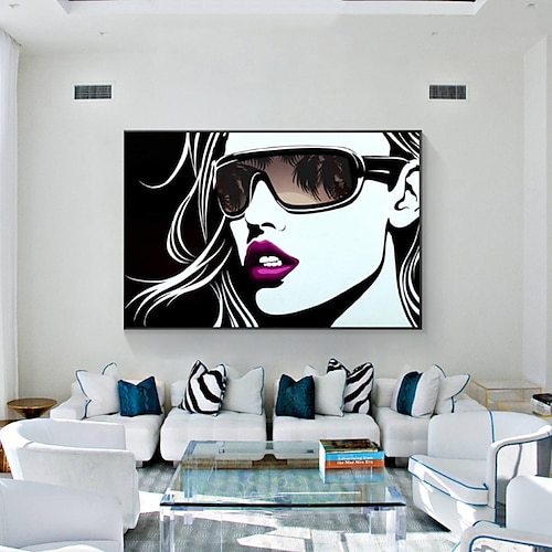 

Handmade Oil Painting Canvas Wall Art Decoration Modern Figure Portrait Fashion Girl for Home Decor Rolled Frameless Unstretched Painting