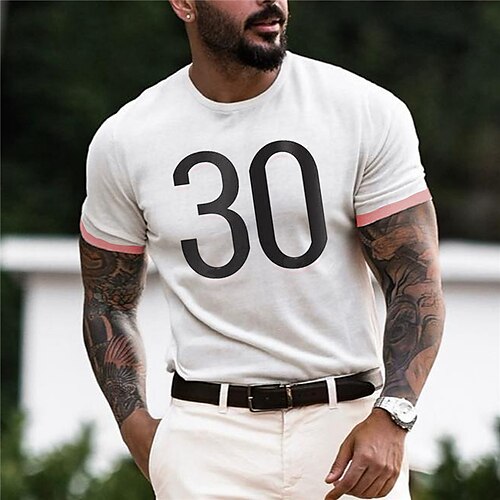 

Men's T shirt Tee Graphic Prints Crew Neck White 3D Print World Cup Outdoor Street Short Sleeve Print Clothing Apparel Sports Designer Casual / Summer / Summer