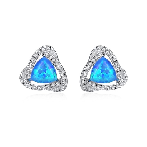 

Women's Clear Blue Green Opal Stud Earrings Fine Jewelry Classic Precious Stylish Simple S925 Sterling Silver Earrings Jewelry Green / Blue / White For Wedding Party 1 Pair