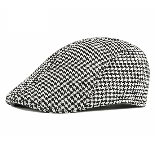 

Men's Flat Cap Black Red Polyester Adjustable Buckle Fashion Classic & Timeless Chic & Modern Outdoor Street Daily Houndstooth Windproof Warm Breathable