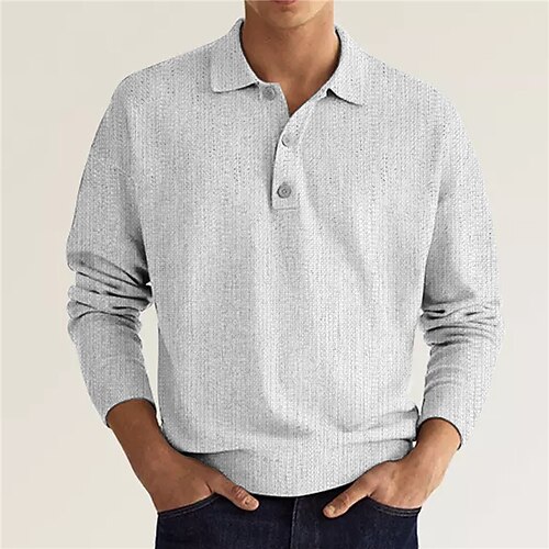 

Men's Collar Polo Shirt Golf Shirt Graphic Prints Turndown Brown Gray 3D Print Outdoor Street Long Sleeve Button-Down Print Clothing Apparel Fashion Designer Casual Breathable