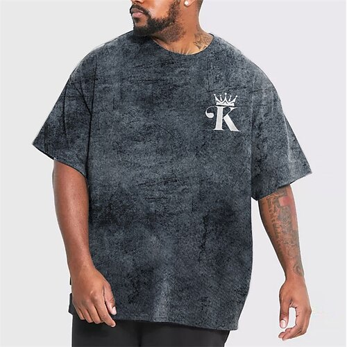 

Men's Plus Size T shirt Tee Big and Tall Graphic Crew Neck Short Sleeve Spring & Summer Basic Fashion Streetwear Comfortable Casual Sports Tops