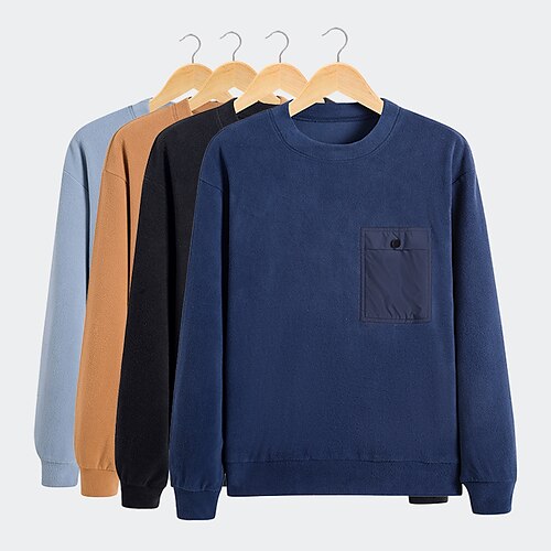 

Men's Sweatshirt Blue Grey naturals Black Navy Blue Crew Neck Solid Color Work Daily Going out Basic Streetwear Casual Spring & Fall Clothing Apparel Hoodies Sweatshirts