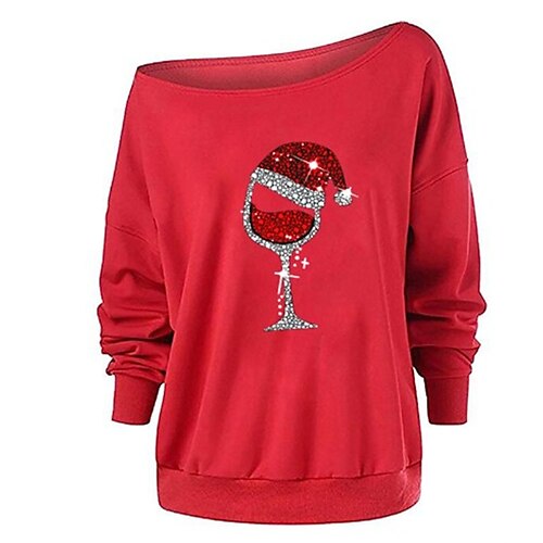 

cup Masquerade Ugly Christmas Sweater / Sweatshirt Women's Christmas Christmas Carnival Masquerade Adults Party Christmas Polyester Top