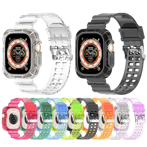 

1PC Smart Watch Band with Case Compatible with Apple iWatch Series 8 for iWatch Smartwatch Strap Wristband TPU Waterproof Adjustable Breathable