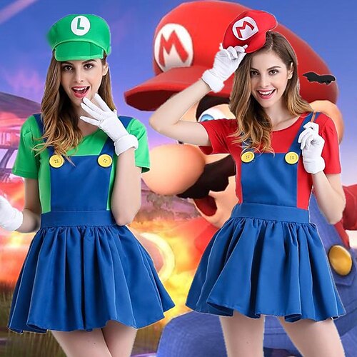 

More Costumes Cosplay Costume Masquerade Adults' Women's Performance Masquerade Festival / Holiday Polyster Green / Red Women's Easy Carnival Costumes Solid Colored Halloween / Top / Skirt / Gloves