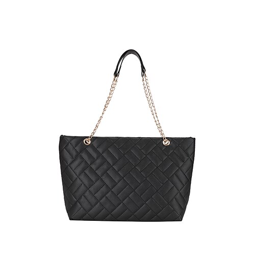 

Women's Work Bag Shoulder Bag PU Leather Chain Geometric Going out Khaki White Black