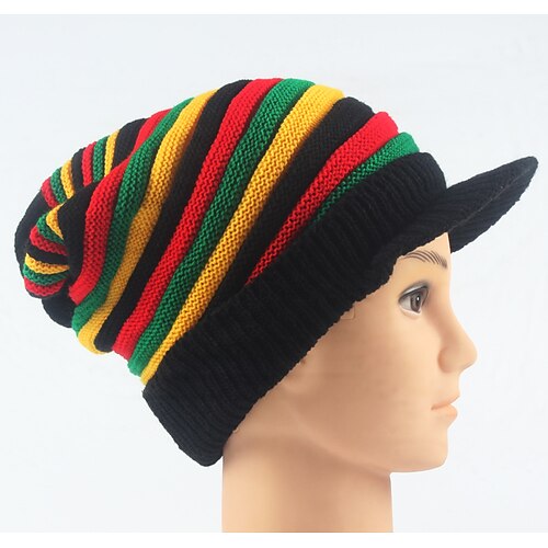 

Men's Women's Slouchy Beanie Hat Outdoor Home Daily Stripes and Plaid Knitting Casual Retro Casual / Daily 1 pcs