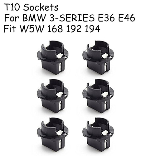 

OTOLAMPARA 6 Sets T10 Twist Lock Plug and Play Bulb Holder Sockets Fit Instrument Panel Lights for BMW 3-SERIES E36 E46 Fit W5W 168 192 194